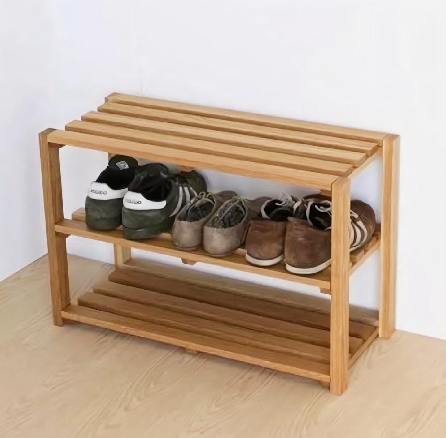 Premium Solid Wood Shoe Rack Organizer - 2-Tier & 3-Tier Entryway Storage