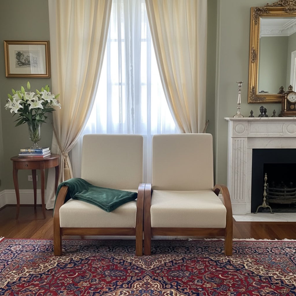 Mid-Century Curved Arm Accent Chair