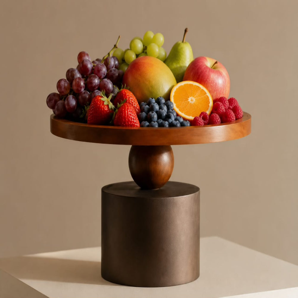 Modern Geometric Wooden Cake Stand