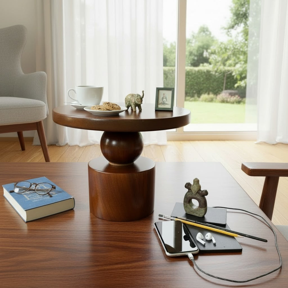 Modern Geometric Wooden Cake Stand