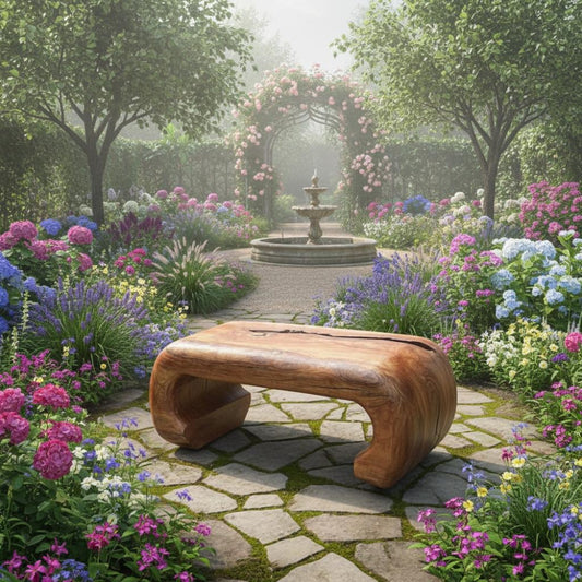 Live Edge Acacia Wood Bench