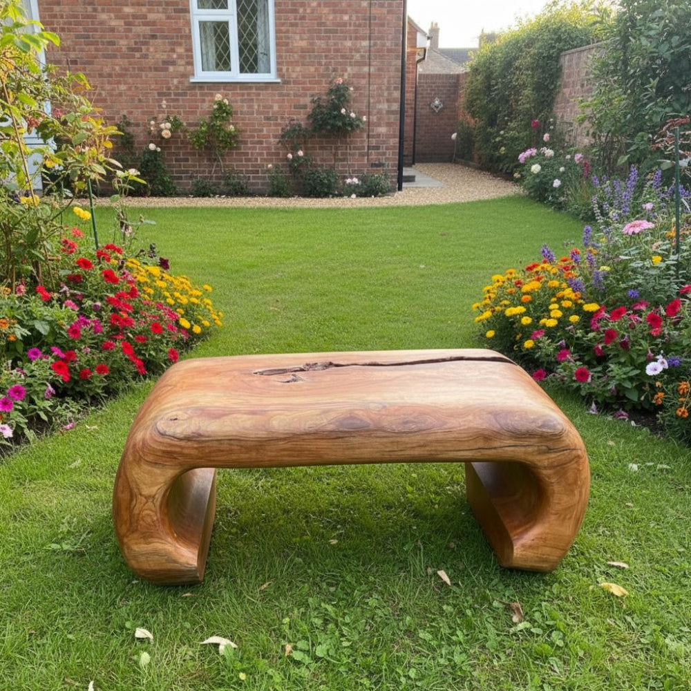Live Edge Acacia Wood Bench