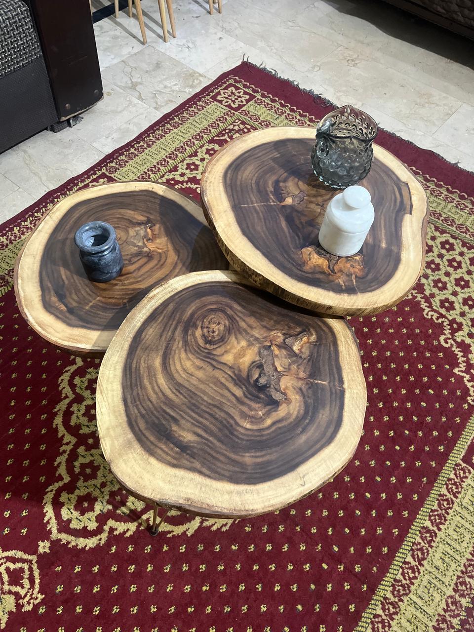 Live Edge Wooden Table Set – Natural Elegance for Your Space