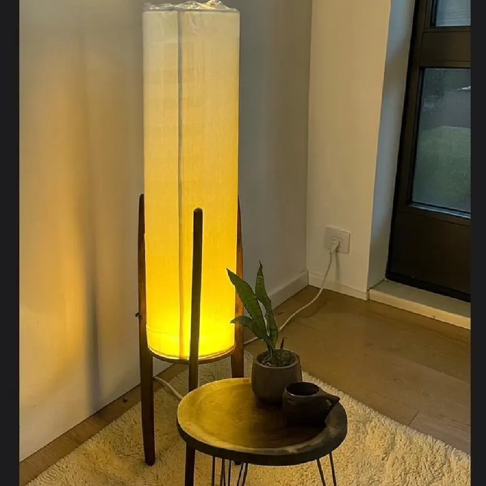 Wooden Tripod Floor Lamp