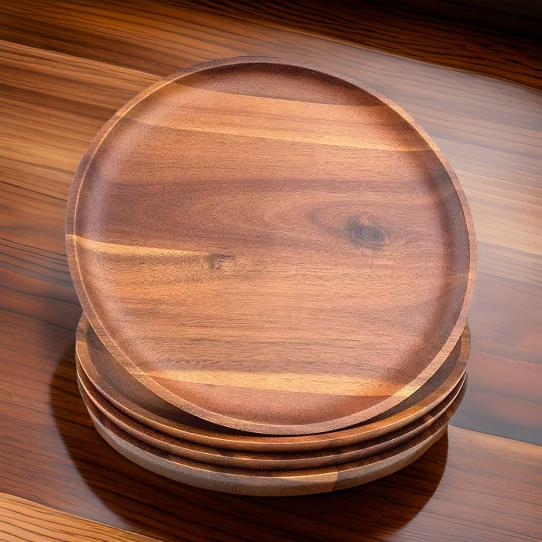 Acacia Wooden Plates Set