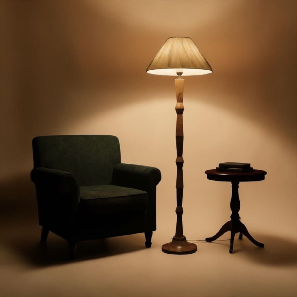 Acacia Long Zimmer Wooden Floor Lamp