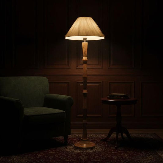 Acacia Long Zimmer Wooden Floor Lamp