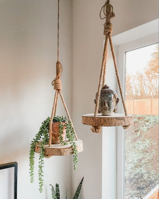 Wooden Hanging Planter – Rustic Decor for Indoor & Outdoor Spaces