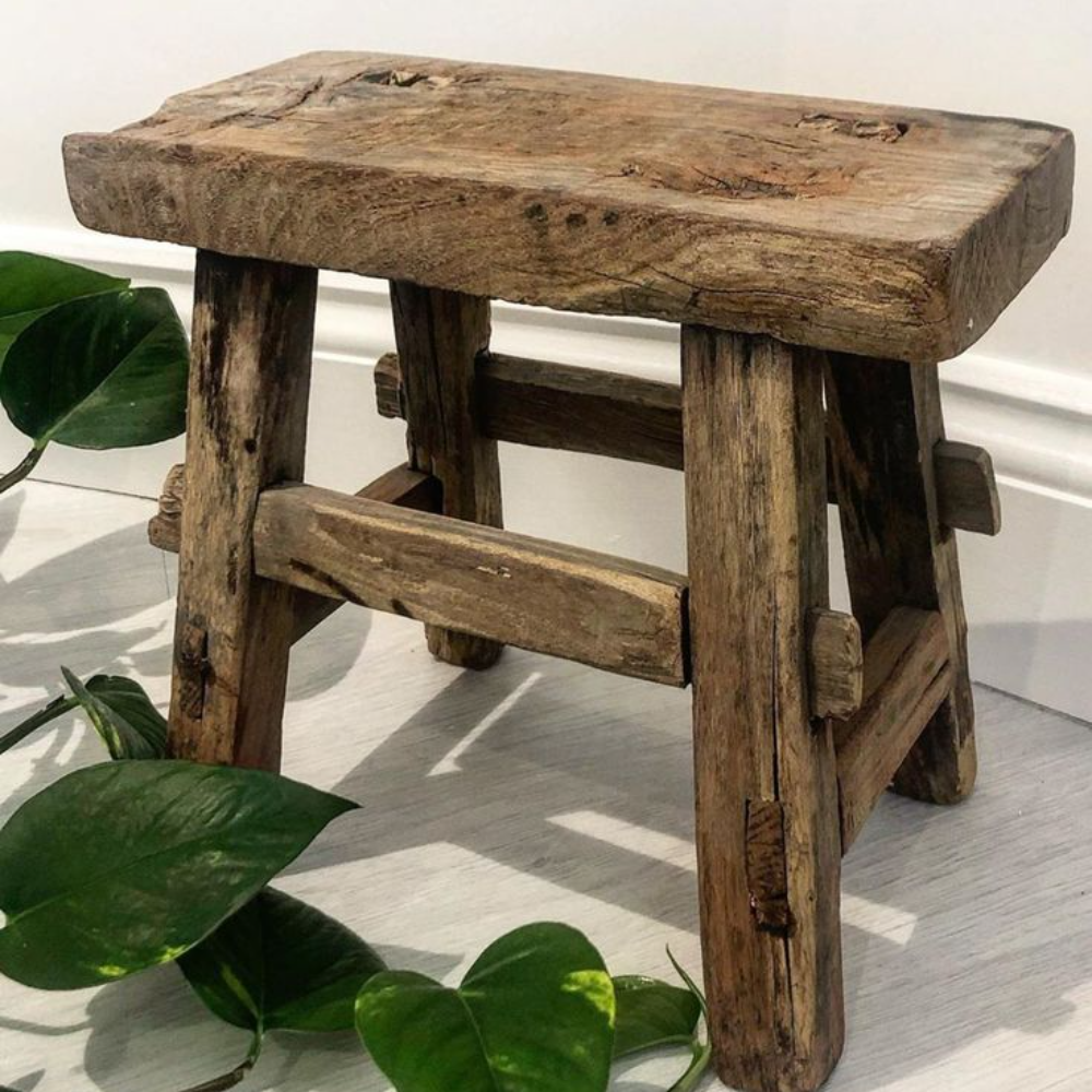 Handcrafted Solid Wood Stool – Versatile Accent & Utility Seat – Wood ...
