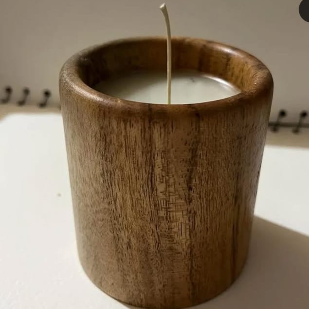 Wooden Candle Glass Holder – Rustic Charm with Modern Elegance