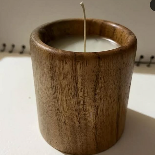 Wooden Candle Glass Holder – Rustic Charm with Modern Elegance