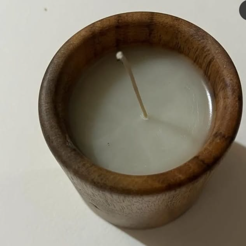 Wooden Candle Glass Holder – Rustic Charm with Modern Elegance