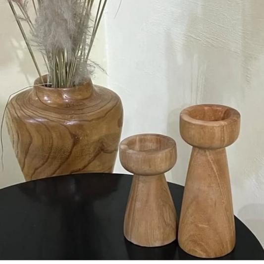 Handcrafted Wooden Candle Holder – Rustic Accent for Cozy Ambiance
