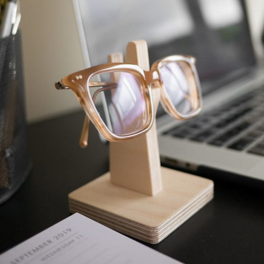 Handcrafted Wooden Eyeglasses Stand – Stylish & Functional Display Holder