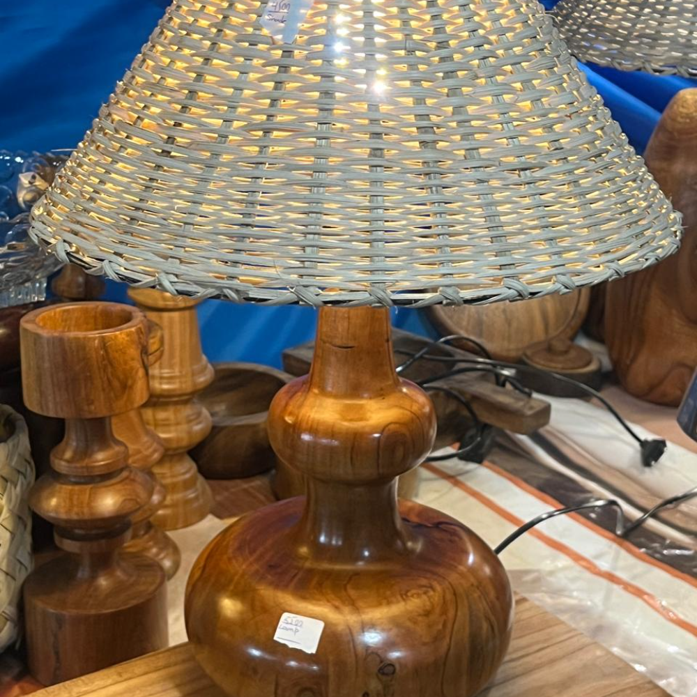 Premium Solid Wood Lamp Stand – Natural Finish