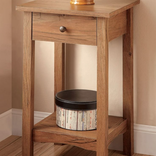 Wooden Console Table with Drawer & Open Shelf – Elegant Entryway & Living Room Display