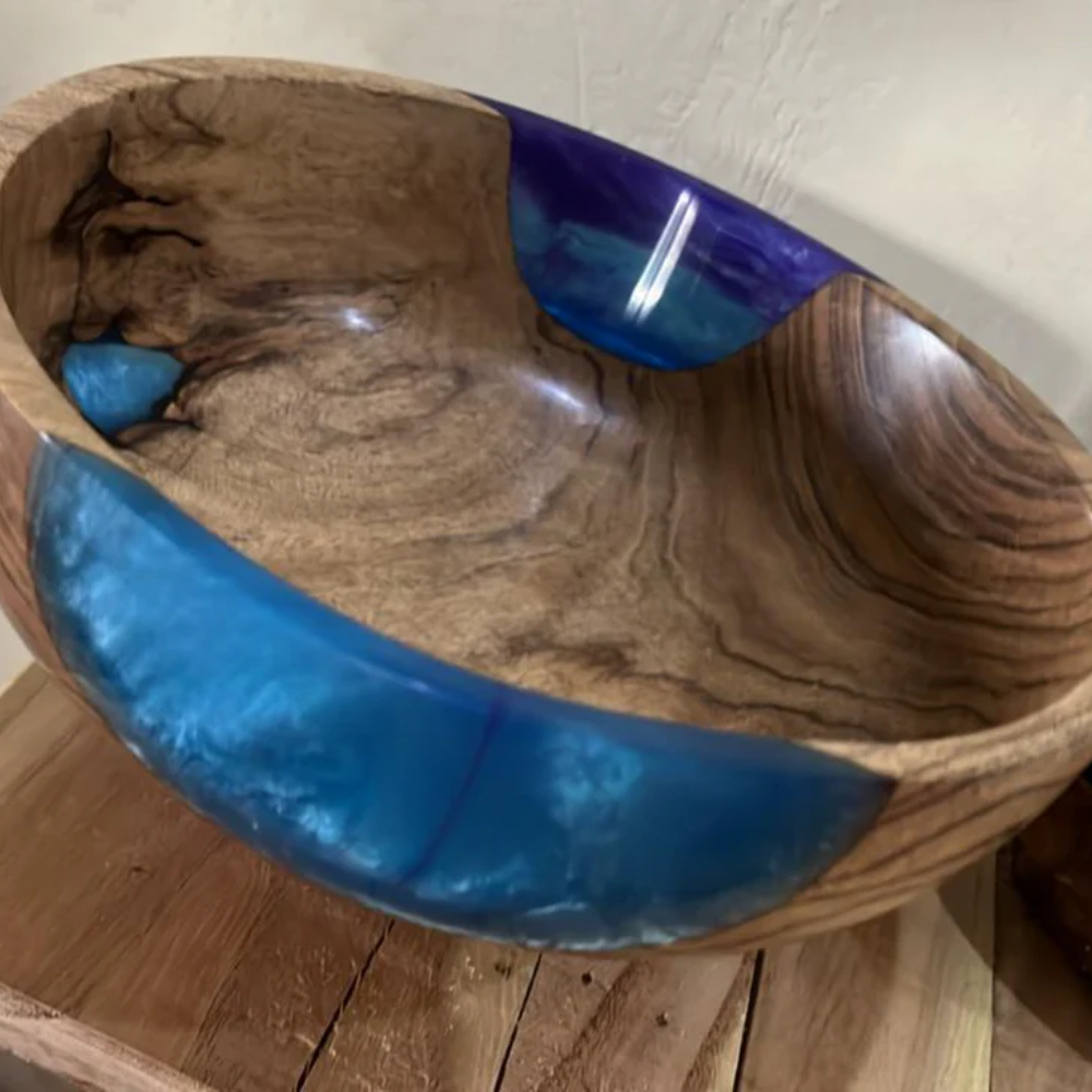 Large Wooden Epoxy Resin Bowl 12 Inch