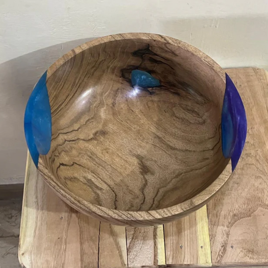 Large Wooden Epoxy Resin Bowl 12 Inch