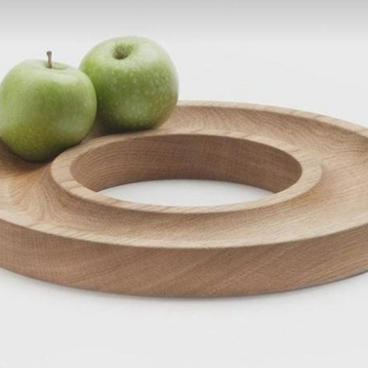 Modern Wooden Ring Dish Tray – Minimalist Round Fruit & Snack Server