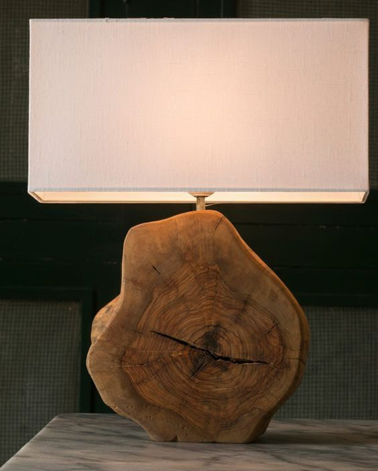 Rustic Handcrafted Wooden Table Lamp