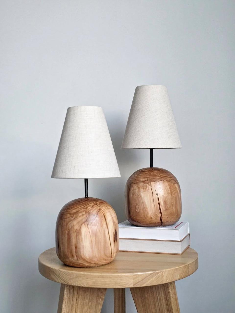 Rustic Orb Walnut Table Lamp