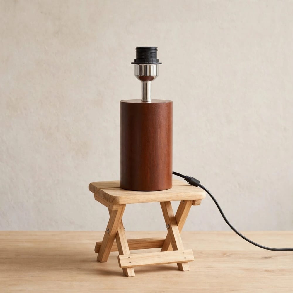 Classic Walnut Cylinder Table Lamp