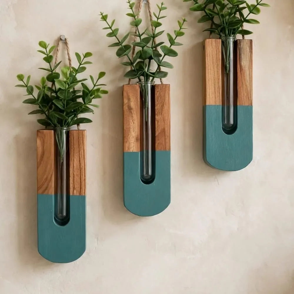 Teal Dipped Wall Hanging Planter