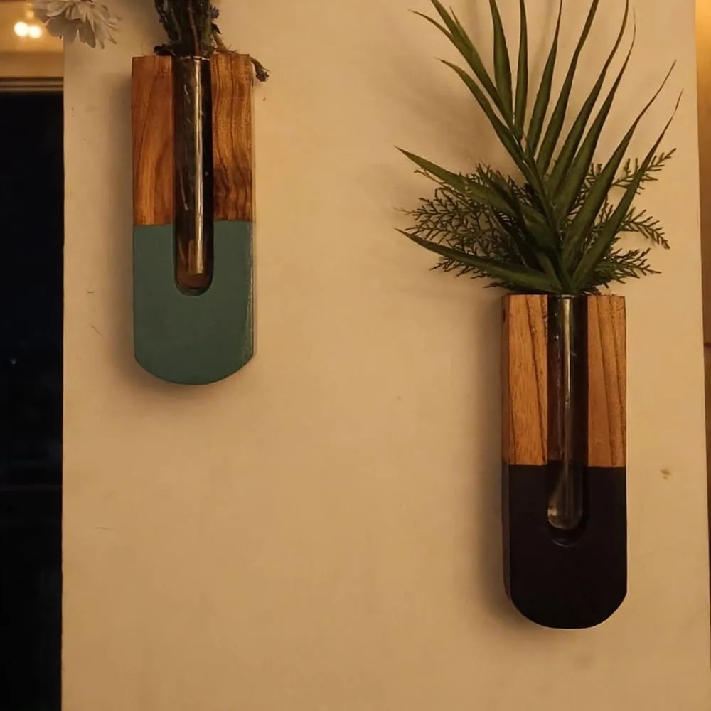 Teal Dipped Wall Hanging Planter