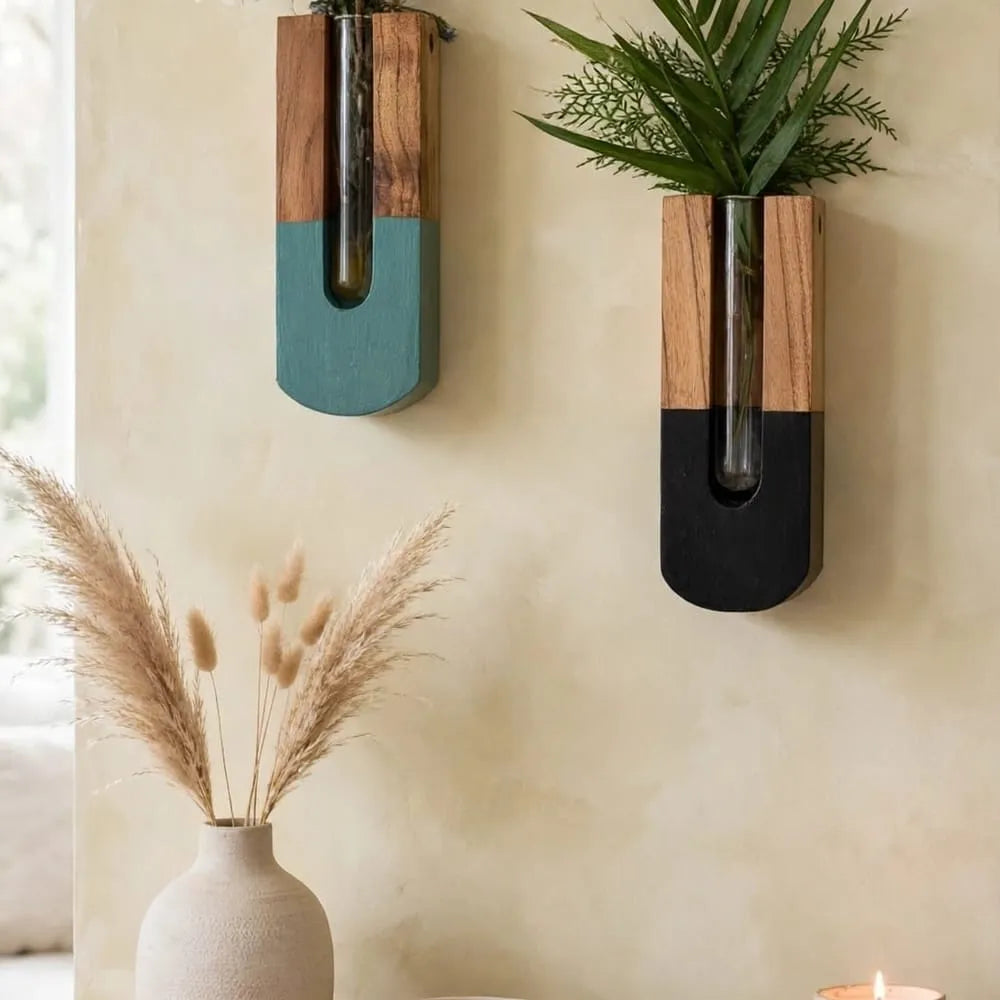 Teal Dipped Wall Hanging Planter