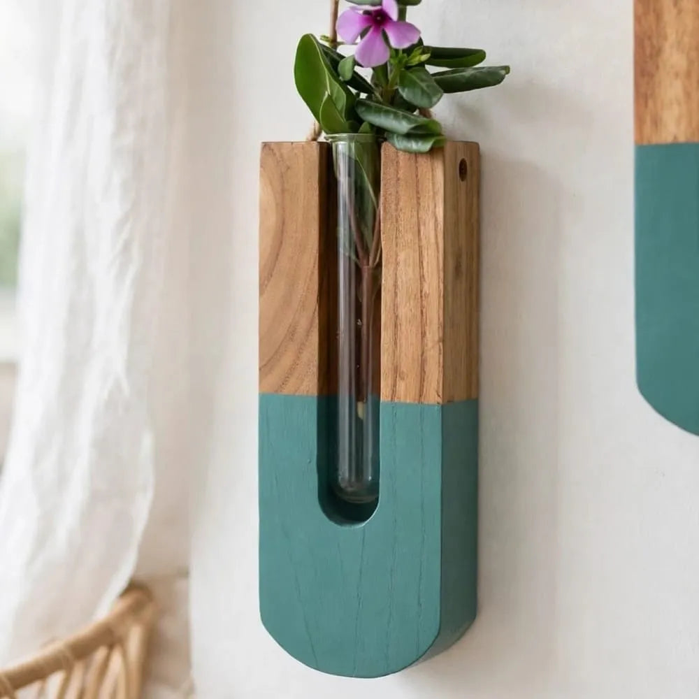 Teal Dipped Wall Hanging Planter